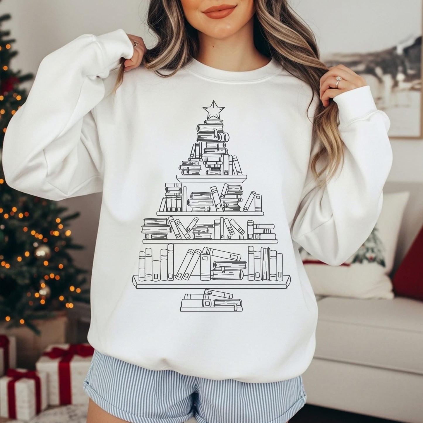Book Christmas Tree- Comfort Colors