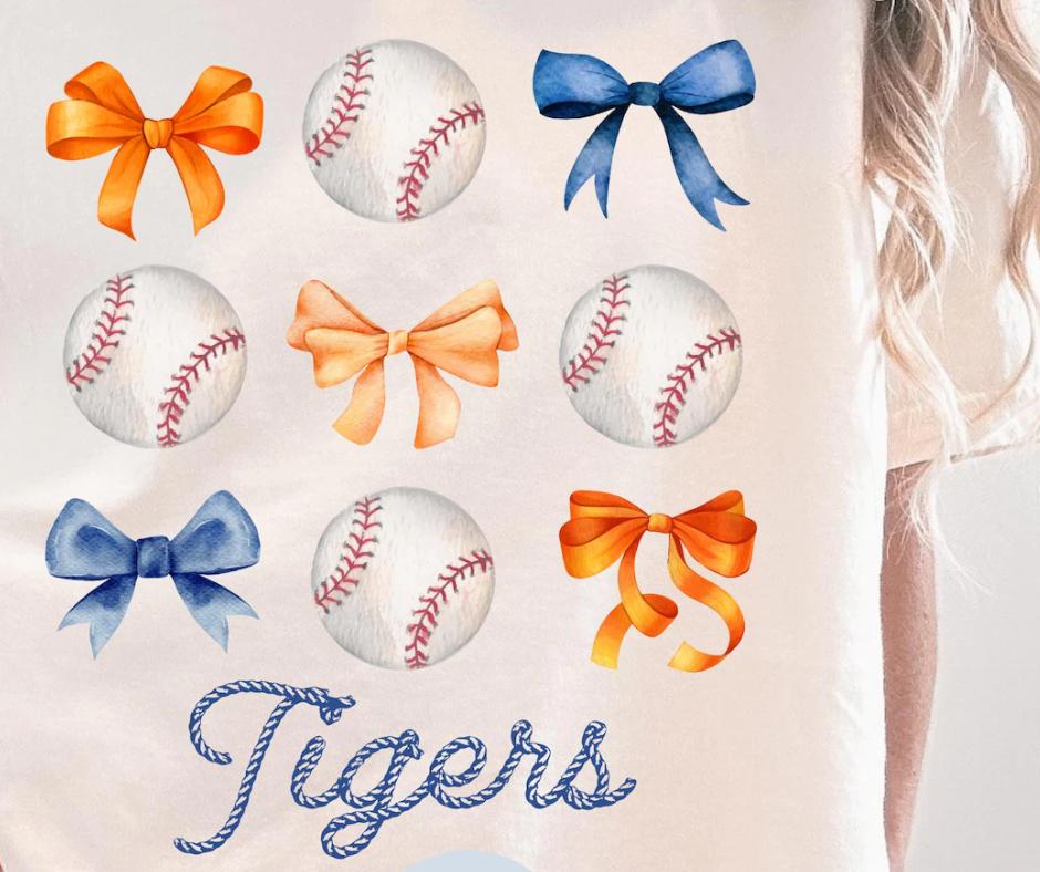 Detroit Tigers with Bows and Baseballs