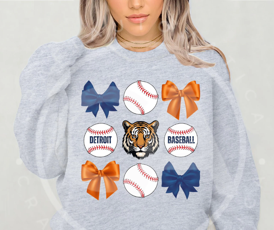 Detroit Tigers Baseball with Bows