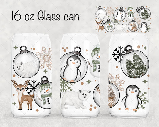 Winter Wonderland 16 oz glass cup